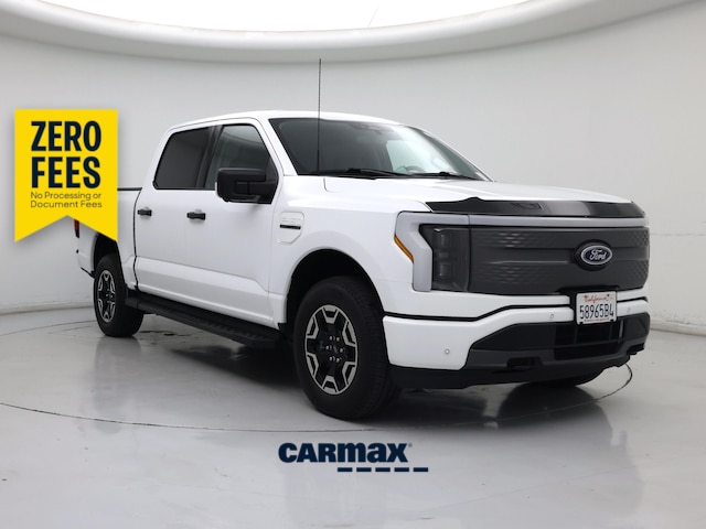 White 2023 Ford F-150 Lightning XLT SuperCrew AWD Pickup Truck All-Wheel Drive Automatic