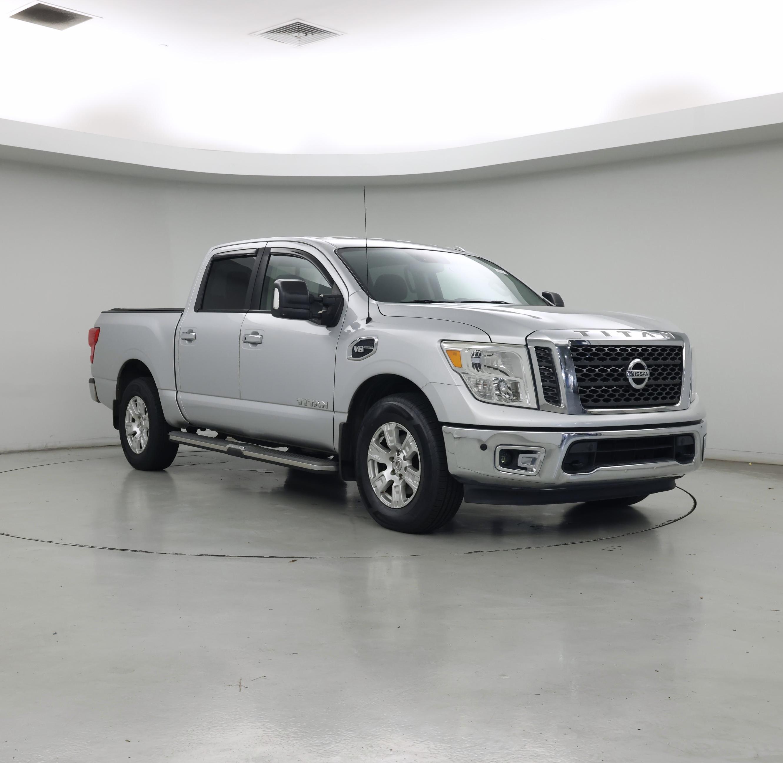 Silver 2017 Nissan Titan Pickup Truck Four-Wheel Drive Automatic