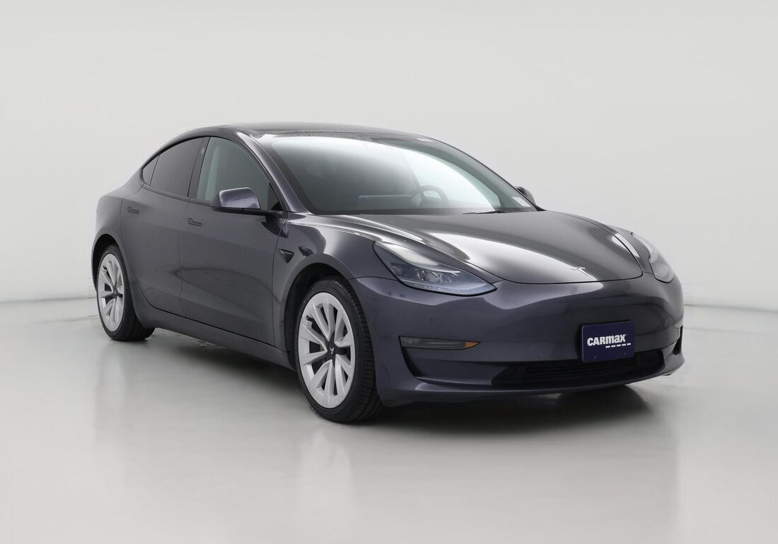 2022 Tesla Model 3 Long Range All-Wheel Drive in Gray — CarMax photo