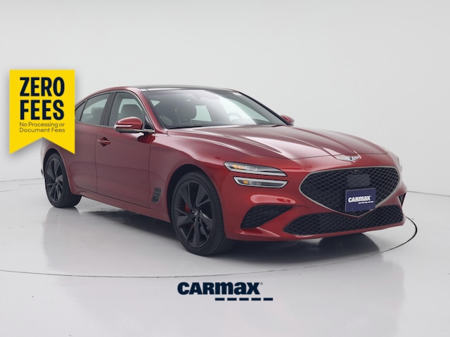 Red 2023 Genesis G70 3.3T RWD Sedan Rear-Wheel Drive Automatic