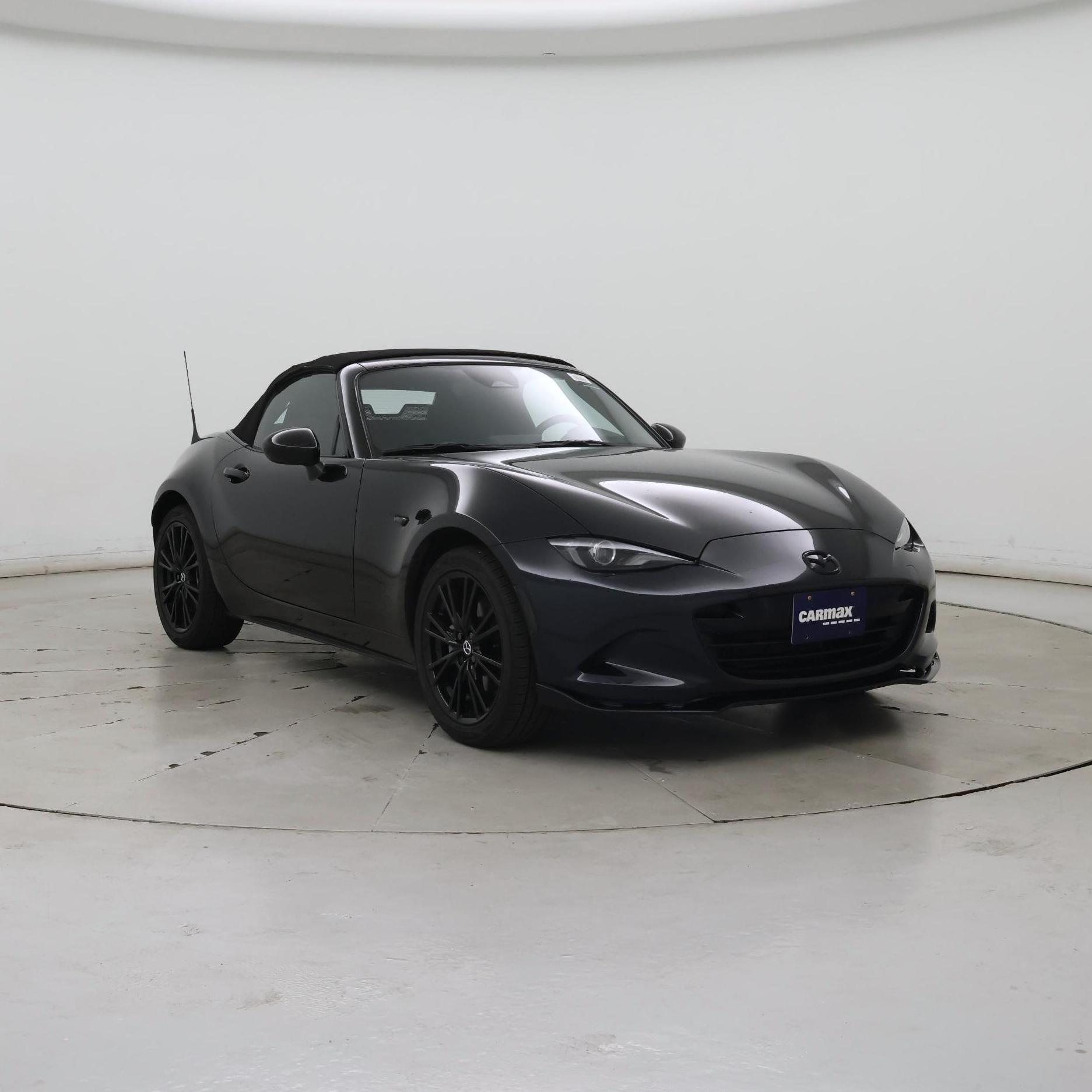 Black 2024 Mazda MX-5 Miata Convertible Rear-Wheel Drive Manual