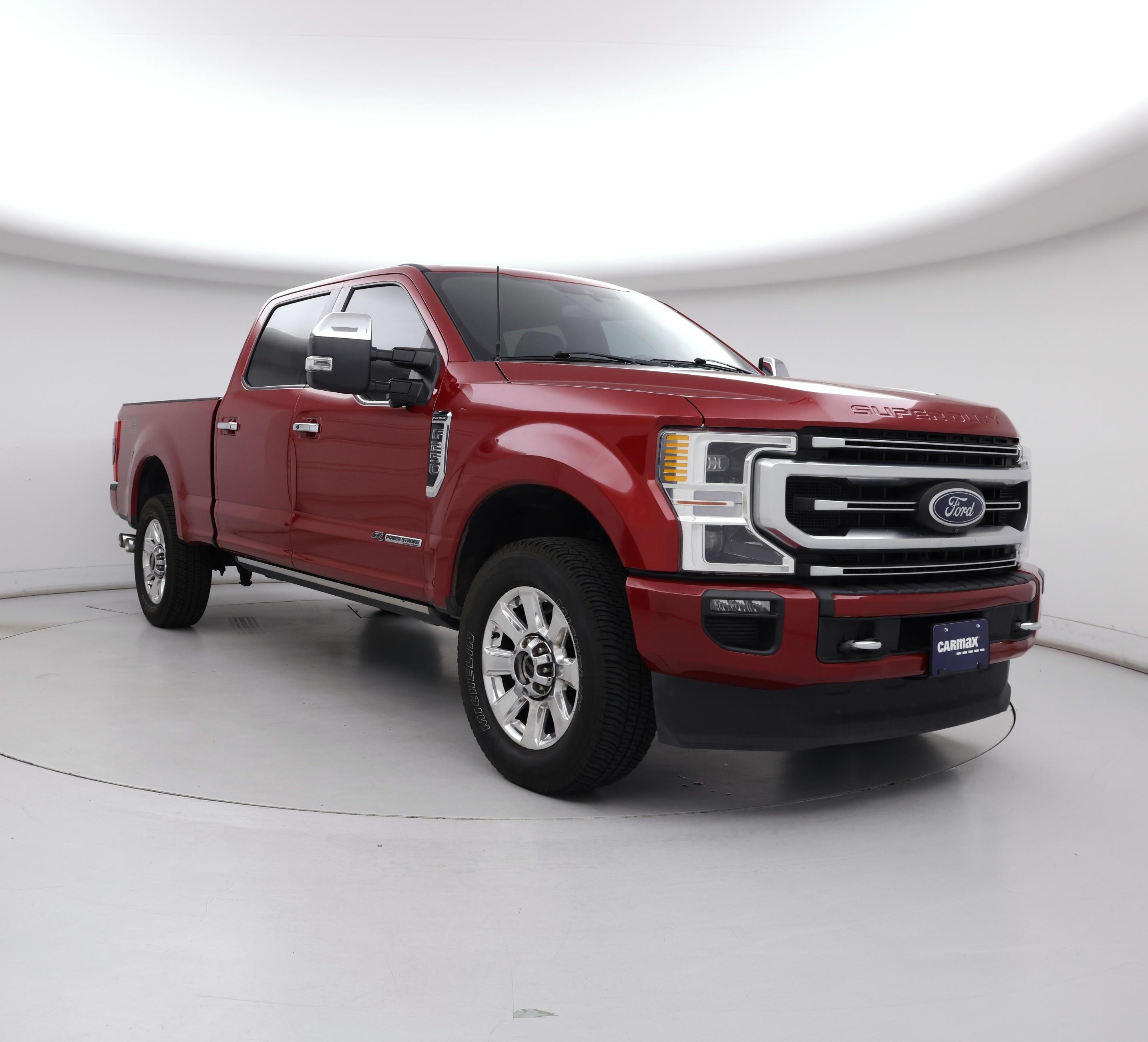 Red 2022 Ford F-250 Super Duty Pickup Truck Four-Wheel Drive Automatic