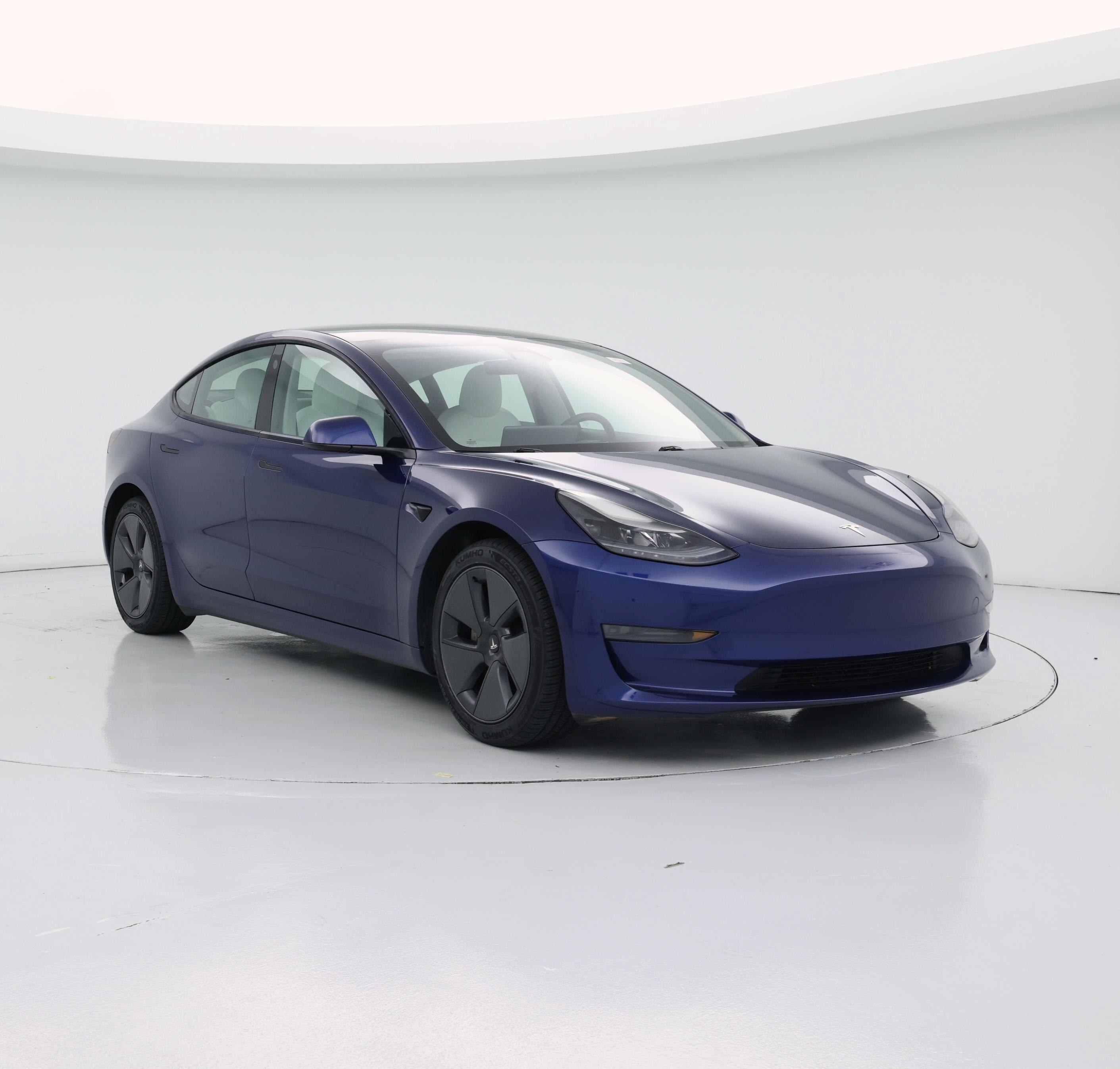 Blue 2021 Tesla Model 3 Sedan Rear-Wheel Drive Automatic