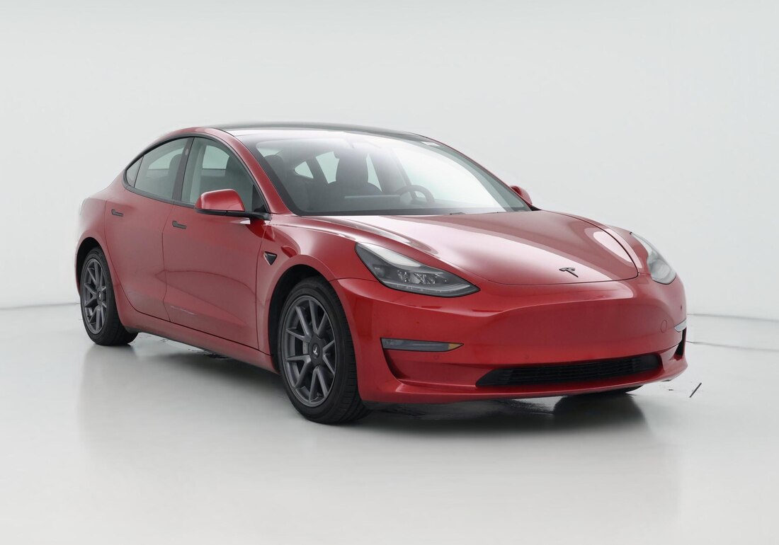 2021 Tesla Model 3 Long Range All-Wheel Drive in Red — CarMax photo