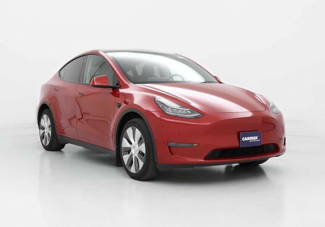 2023 Tesla Model Y Long Range All-Wheel Drive in Red — CarMax photo