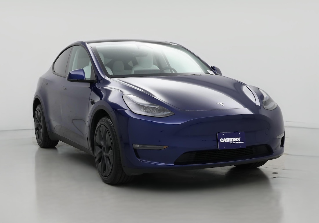 2024 Tesla Model Y Long Range All-Wheel Drive in Blue — CarMax photo