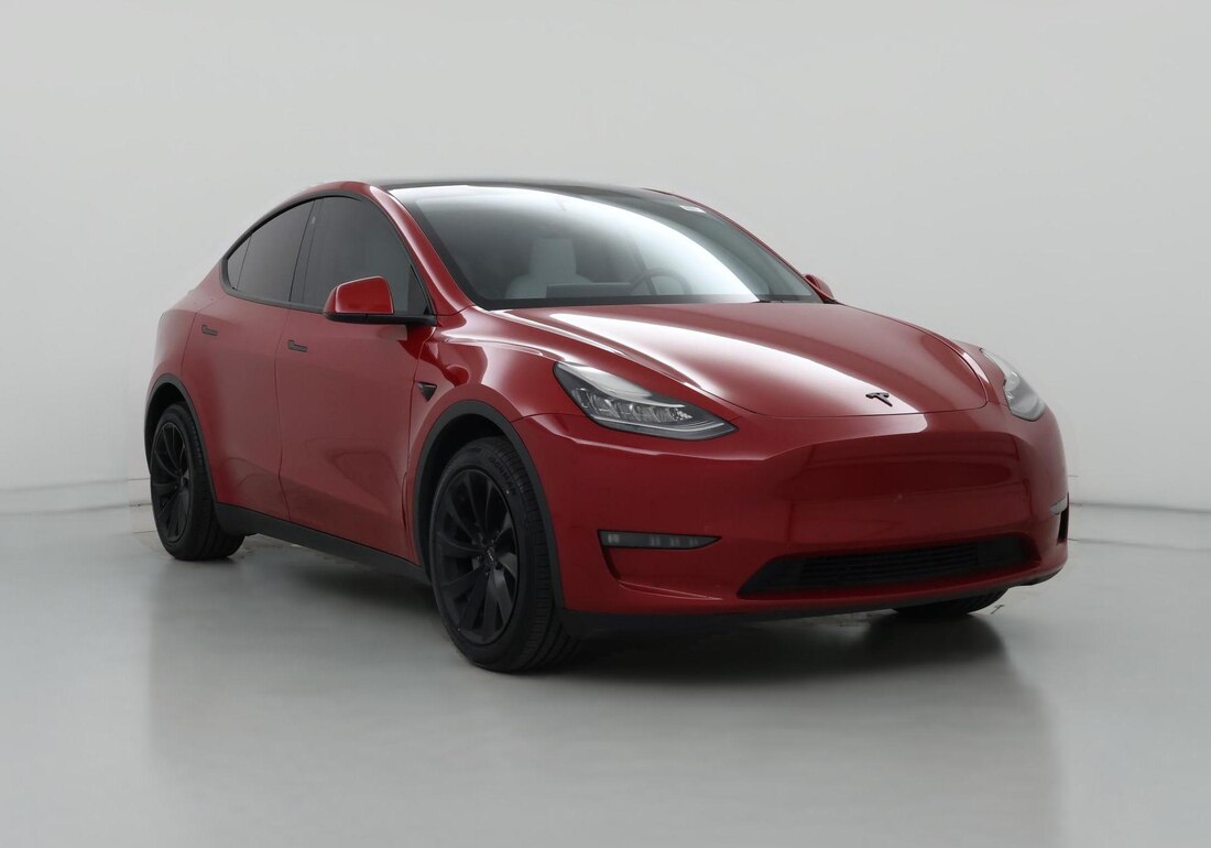 2023 Tesla Model Y Long Range All-Wheel Drive in Red — CarMax photo