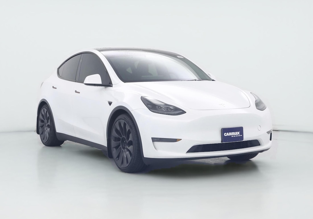 2024 Tesla Model Y Performance All-Wheel Drive in White — CarMax photo