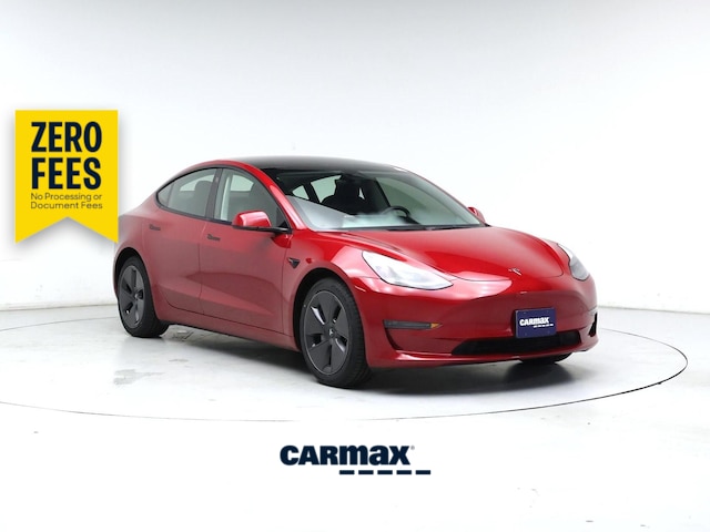 Red 2023 Tesla Model 3 Sedan Rear-Wheel Drive Automatic