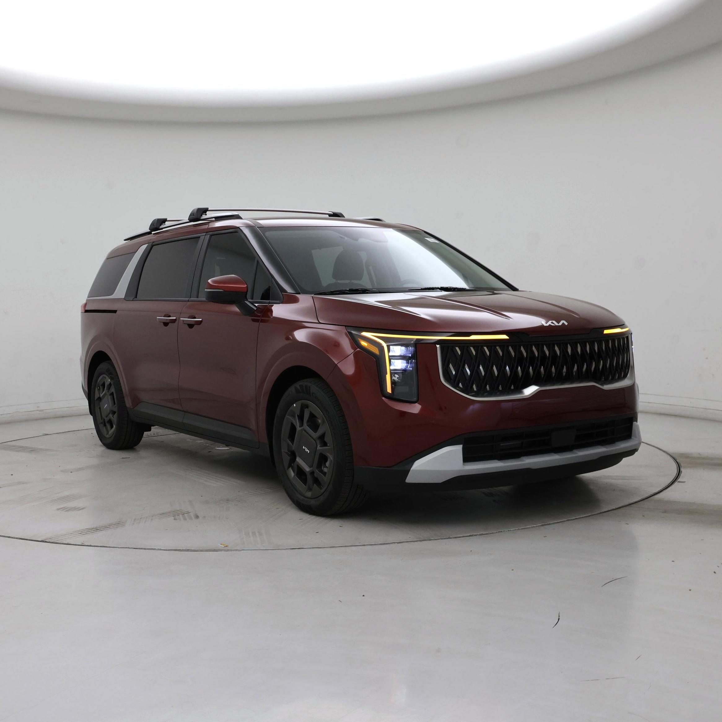 Red 2025 Kia Carnival Hybrid Minivan Front-Wheel Drive Automatic