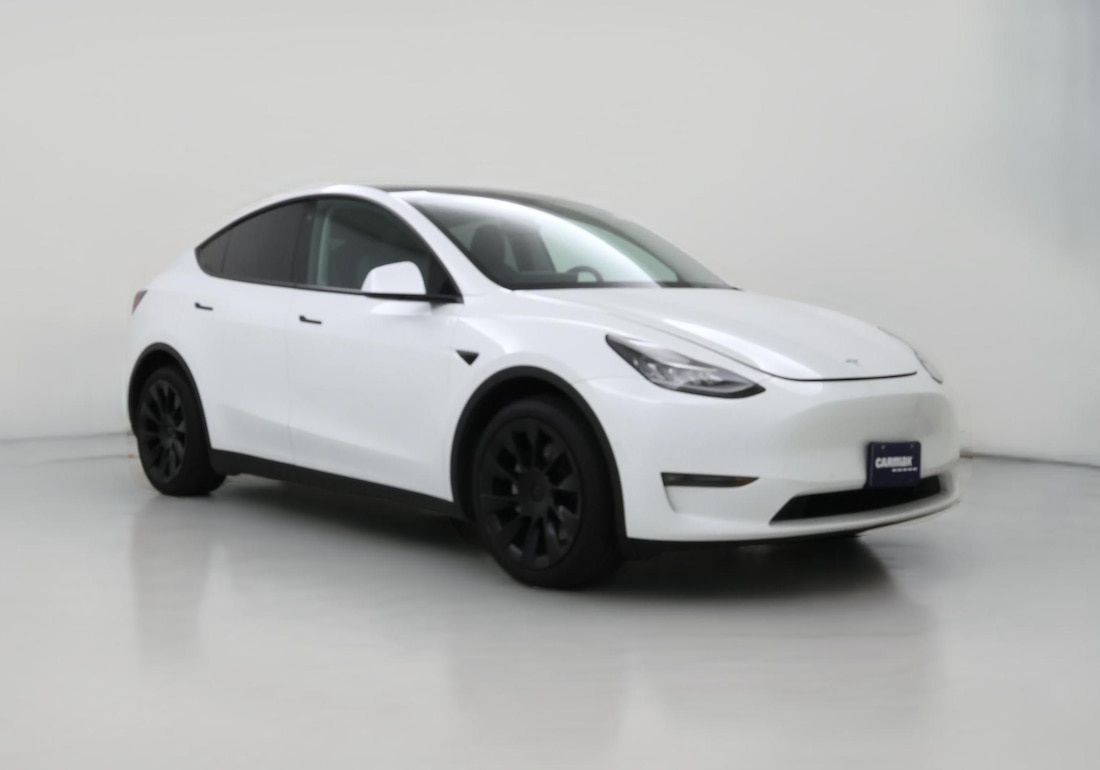 2021 Tesla Model Y Long Range All-Wheel Drive in White — CarMax photo