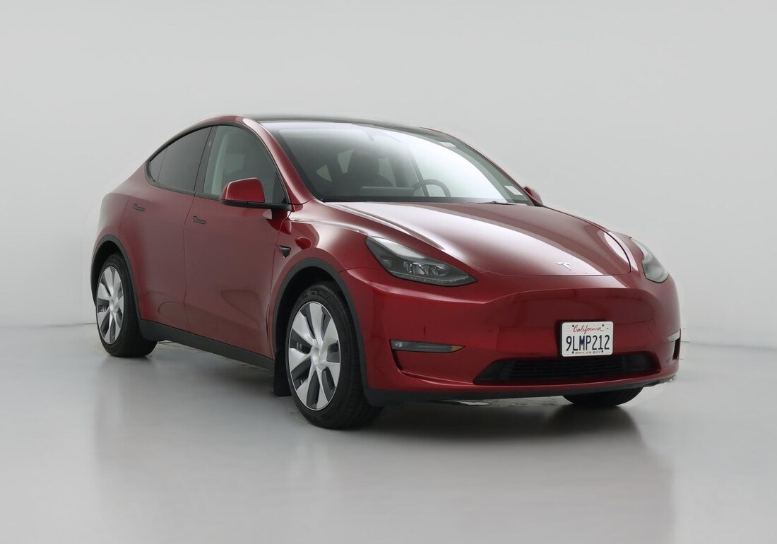 2024 Tesla Model Y Long Range All-Wheel Drive in Red — CarMax photo