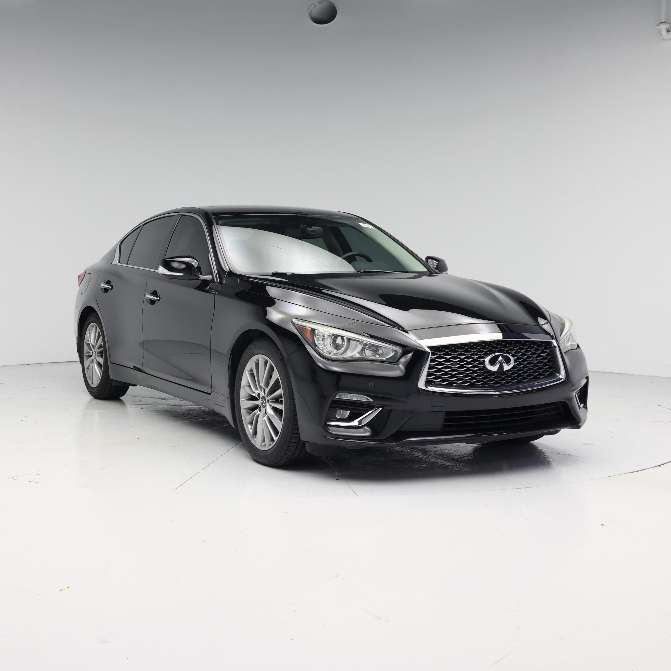 Black 2022 INFINITI Q50 Luxe RWD Sedan Rear-Wheel Drive Automatic