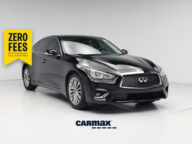 Black 2022 INFINITI Q50 Luxe RWD Sedan Rear-Wheel Drive Automatic