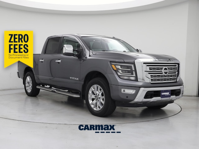 Gray 2021 Nissan Titan SL Crew Cab 4WD Pickup Truck Four-Wheel Drive Automatic