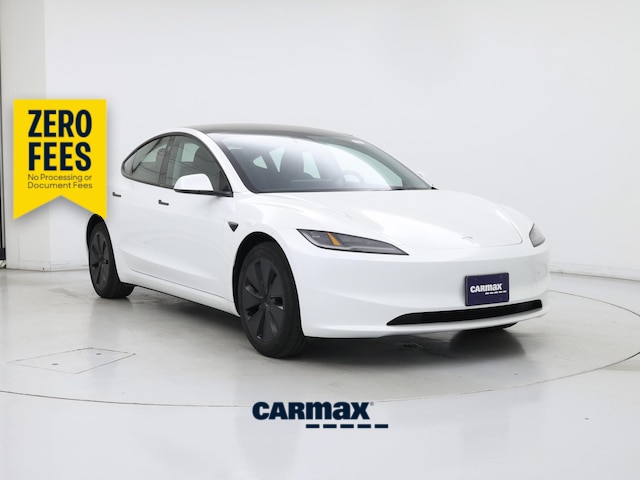 White 2025 Tesla Model 3 Long Range RWD Sedan Rear-Wheel Drive Automatic