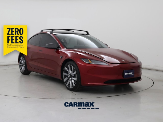 Red 2025 Tesla Model 3 Long Range RWD Sedan Rear-Wheel Drive Automatic