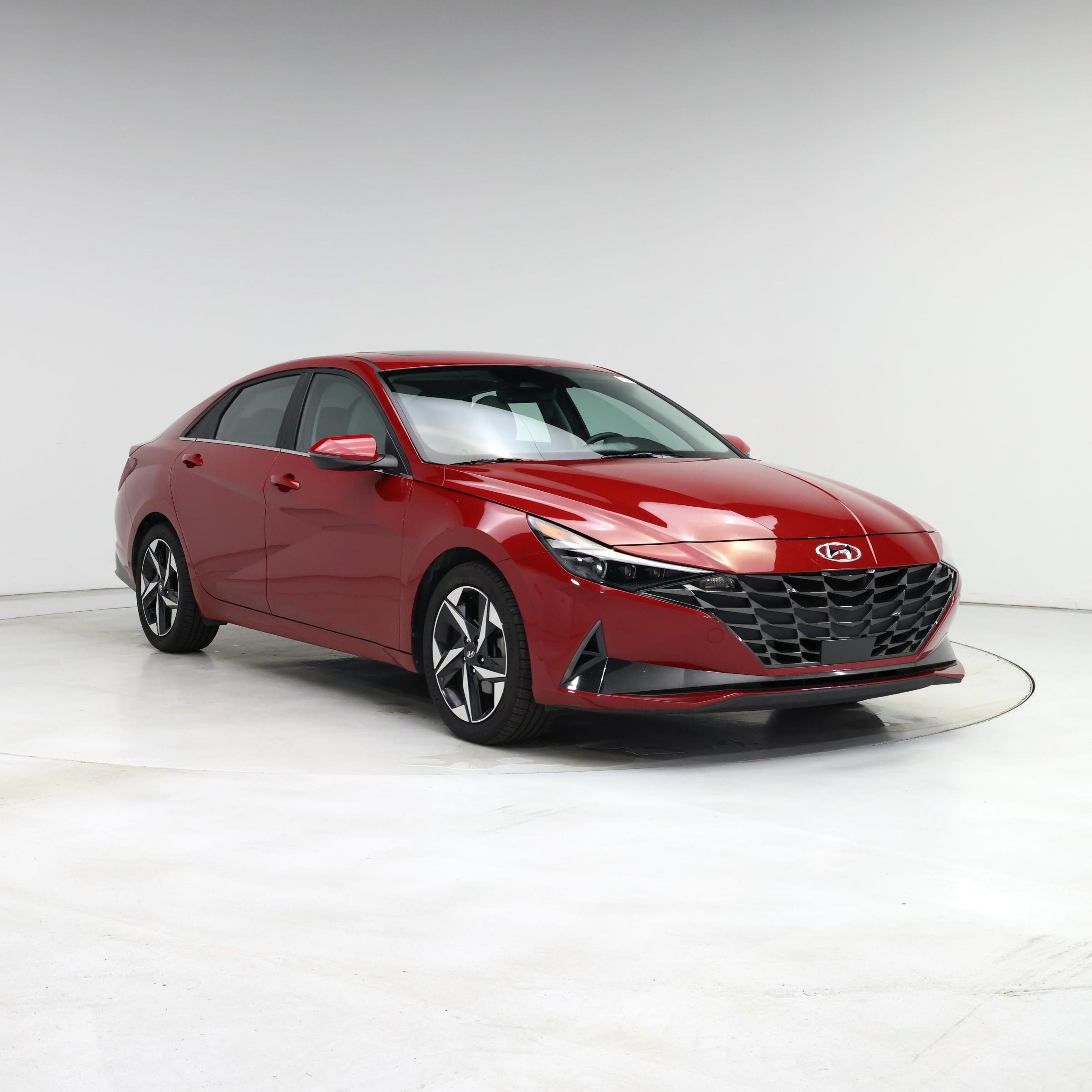 Red 2023 Hyundai Elantra Hybrid Sedan Front-Wheel Drive Automatic