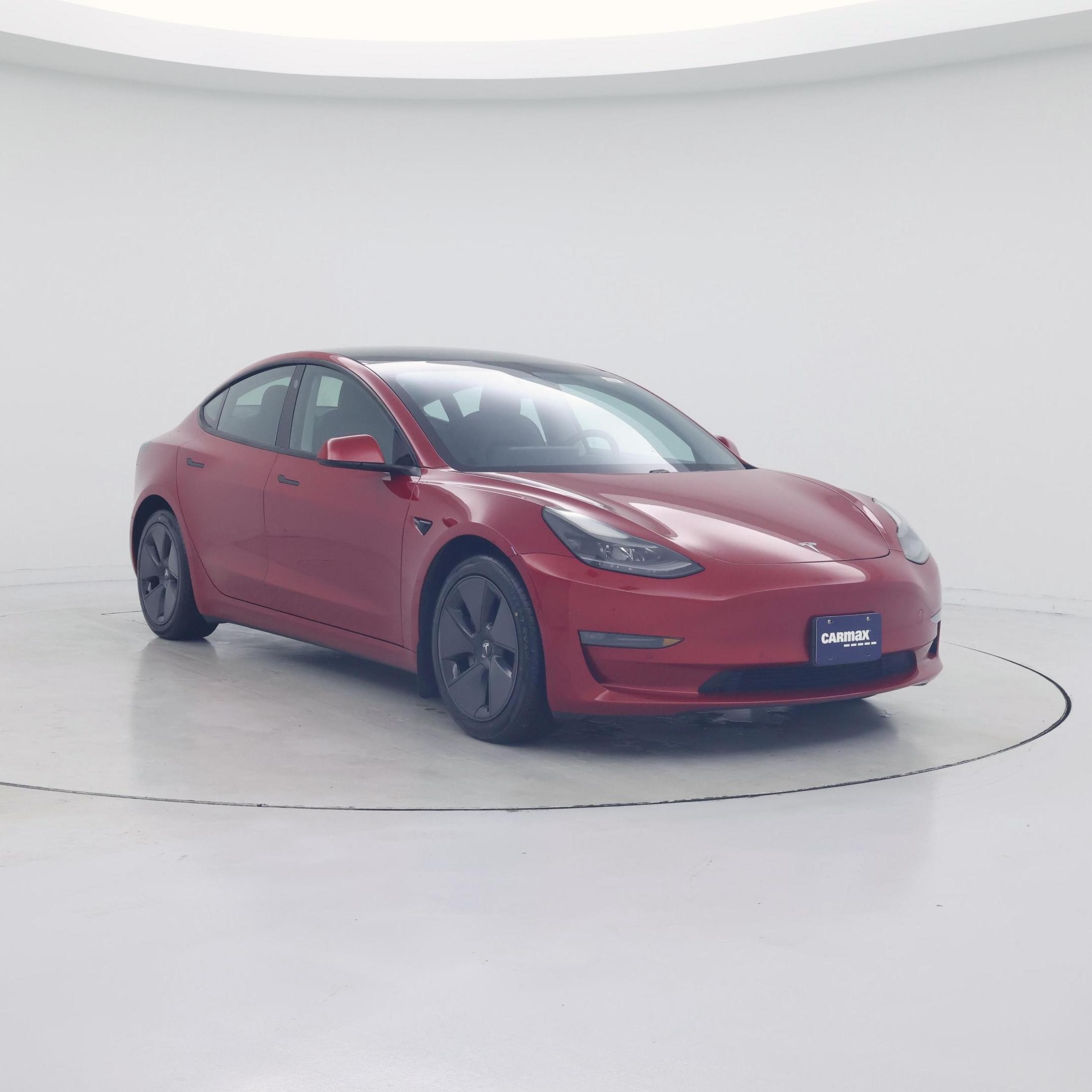 Red 2021 Tesla Model 3 Long Range AWD Sedan All-Wheel Drive Automatic