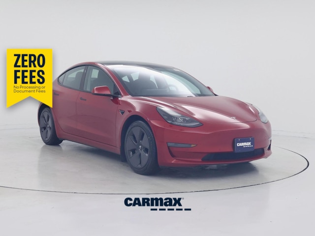 Red 2021 Tesla Model 3 Long Range AWD Sedan All-Wheel Drive Automatic