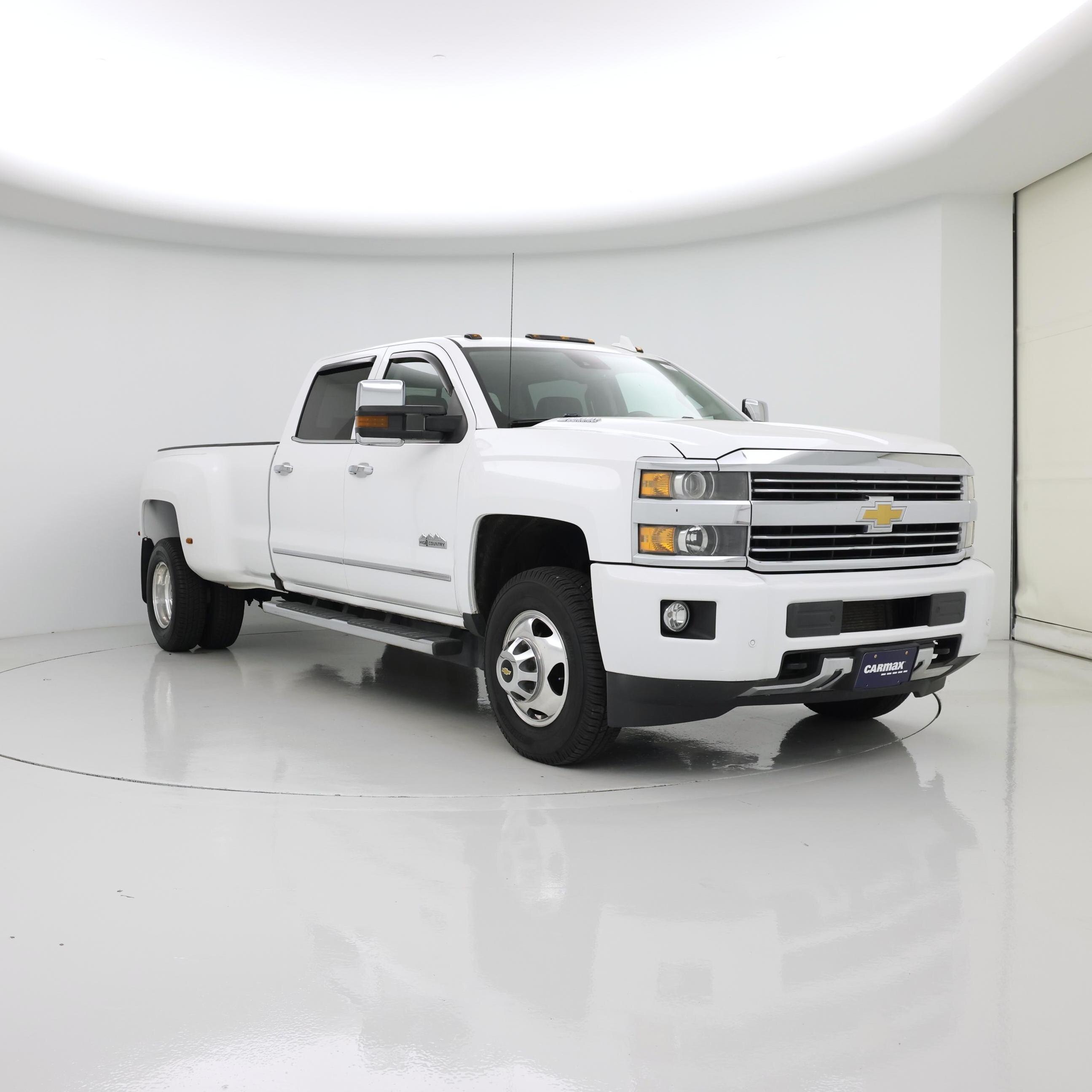 White 2015 Chevrolet Silverado 3500HD High Country Crew Cab 4WD Pickup Truck Four-Wheel Drive Automatic