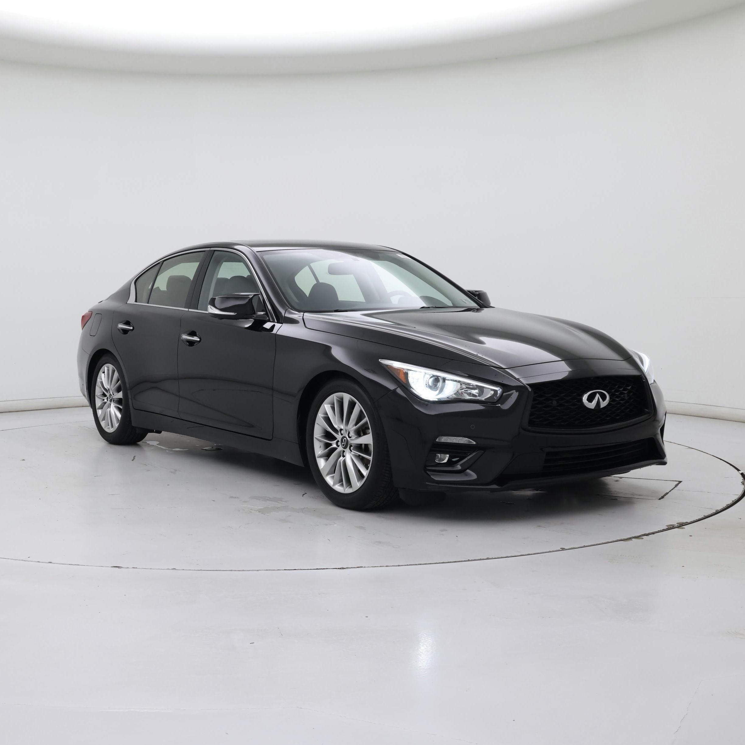 Black 2021 INFINITI Q50 3.0t Luxe AWD Sedan All-Wheel Drive Automatic