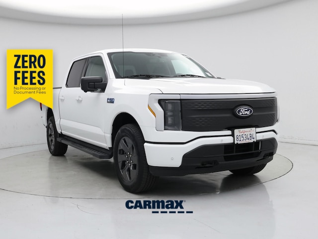 White 2024 Ford F-150 Lightning Flash SuperCrew AWD Pickup Truck All-Wheel Drive Automatic