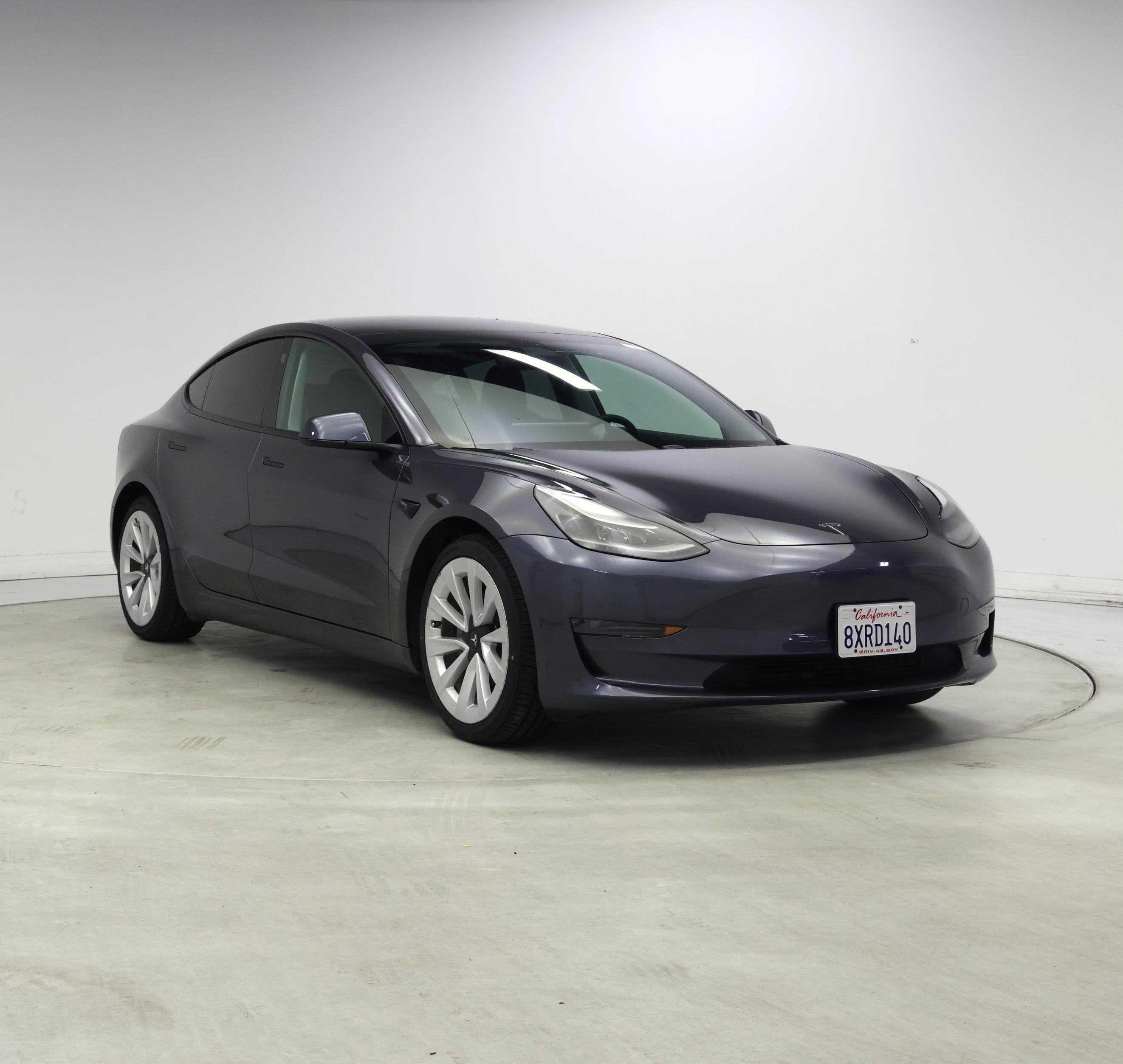 Gray 2021 Tesla Model 3 Standard Range Plus RWD Sedan Rear-Wheel Drive Automatic