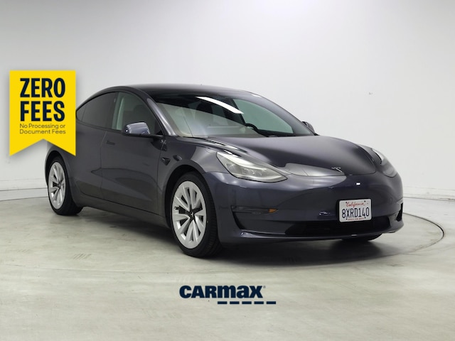 Gray 2021 Tesla Model 3 Standard Range Plus RWD Sedan Rear-Wheel Drive Automatic