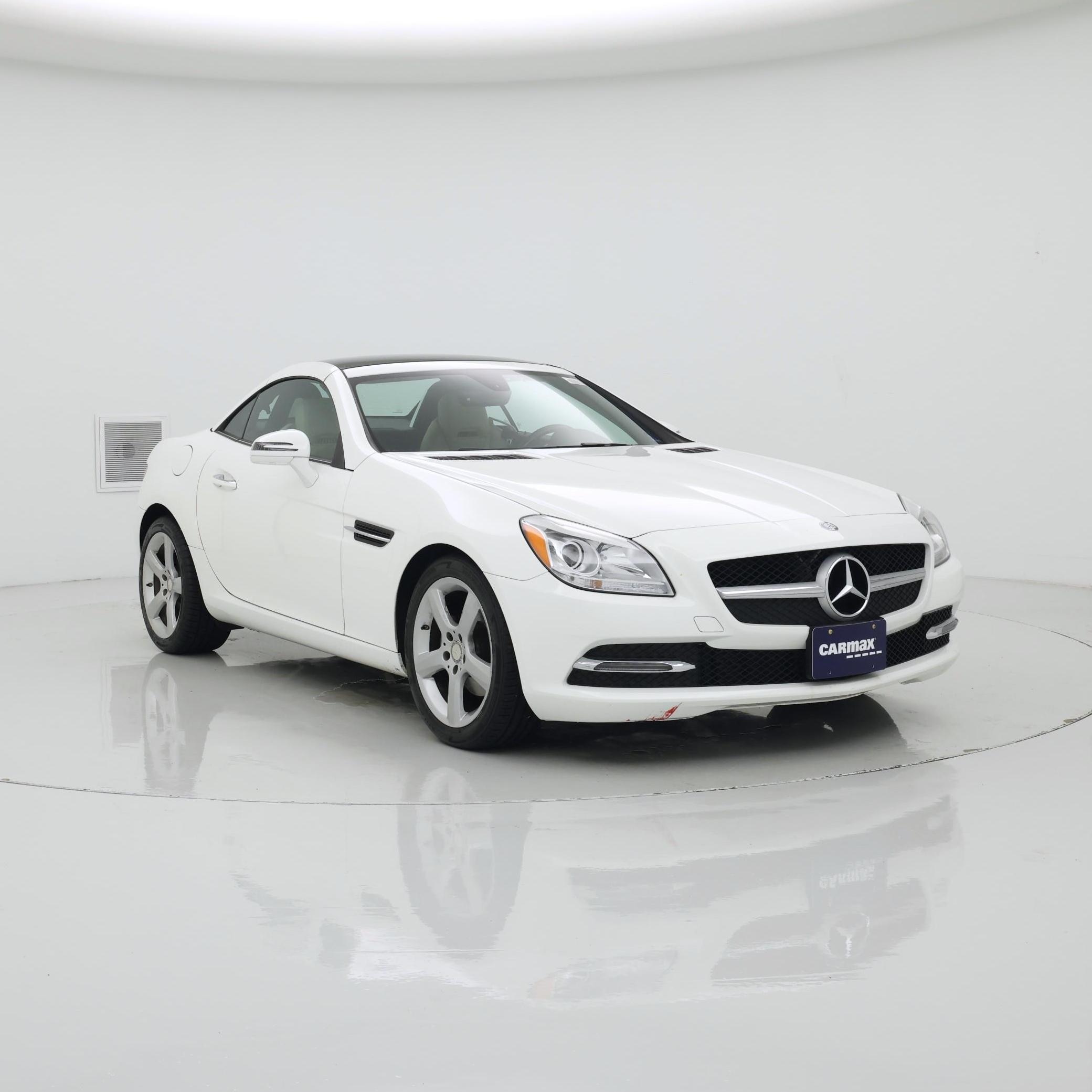 White 2015 Mercedes-Benz SLK Convertible Rear-Wheel Drive Automatic