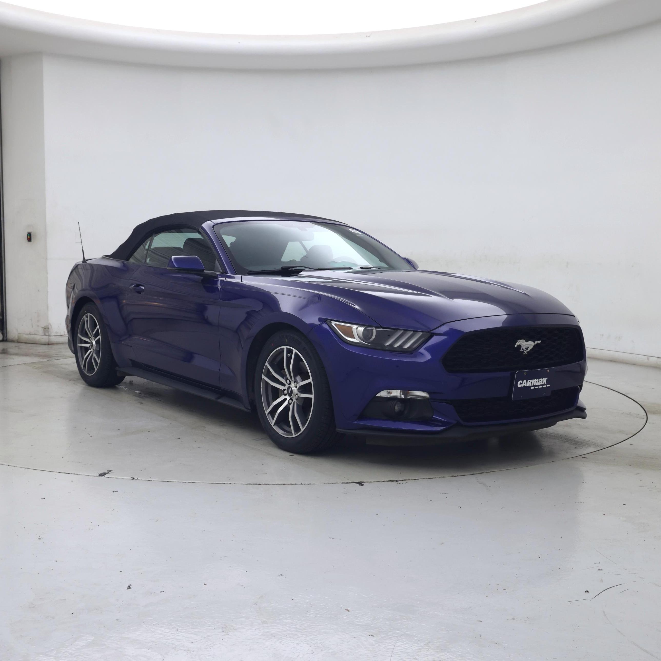 Blue 2016 Ford Mustang EcoBoost Premium Convertible RWD Convertible Rear-Wheel Drive Automatic