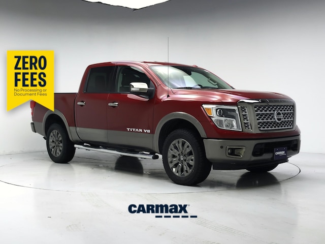 Red 2019 Nissan Titan Platinum Reserve Crew Cab 4WD Pickup Truck Four-Wheel Drive Automatic