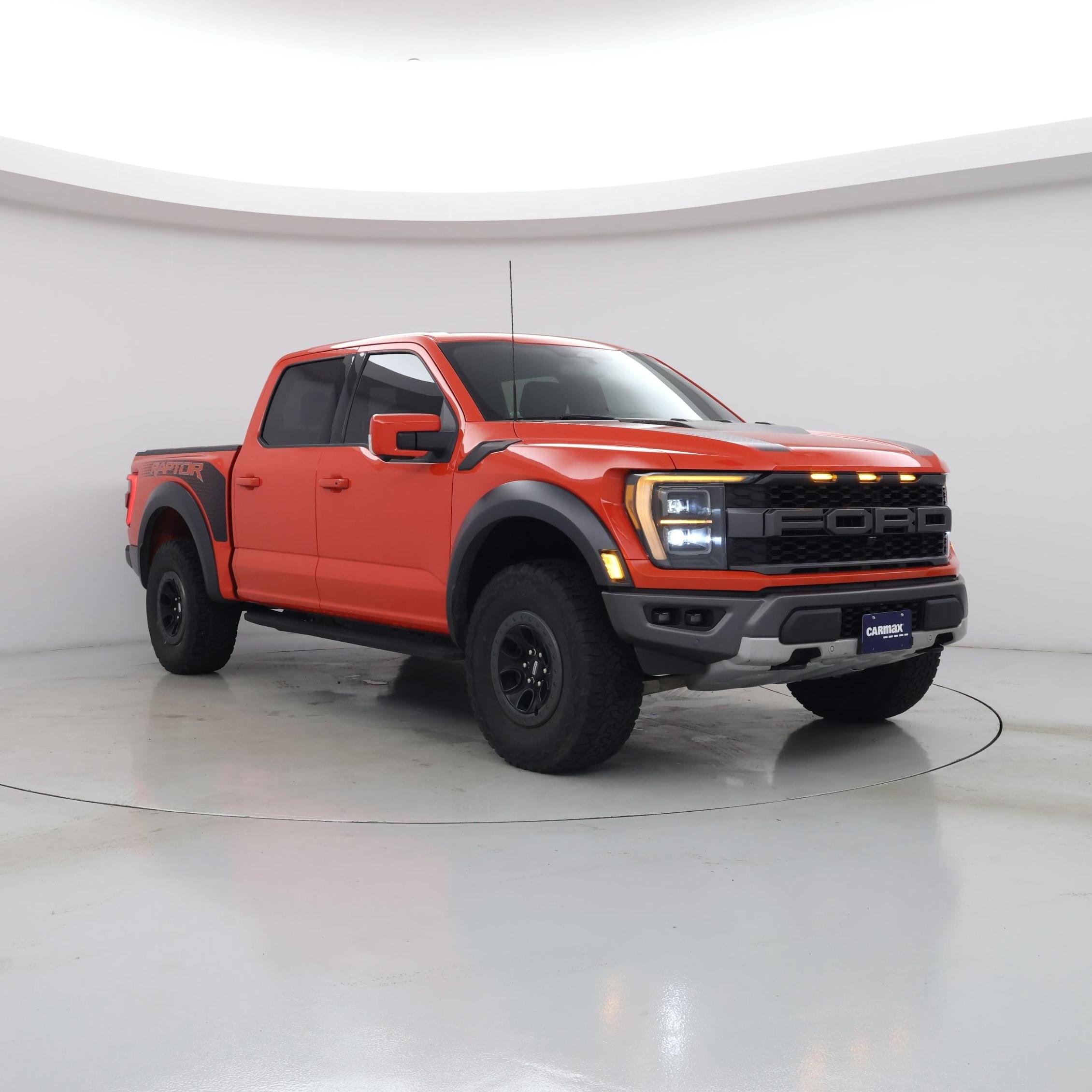 Orange 2022 Ford F-150 Pickup Truck Four-Wheel Drive Automatic