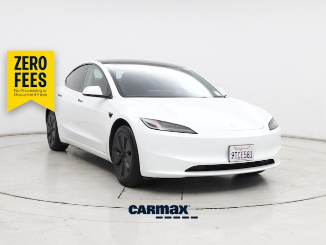 White 2025 Tesla Model 3 Long Range RWD Sedan Rear-Wheel Drive Automatic
