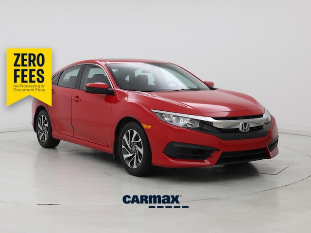 Red 2016 Honda Civic Sedan Front-Wheel Drive Automatic