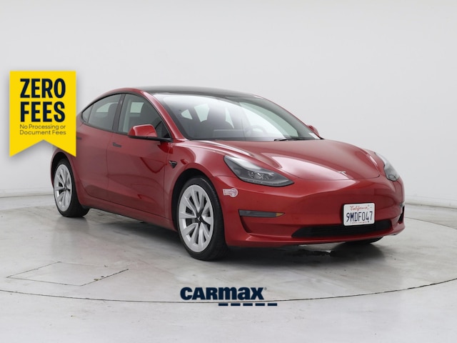 Red 2023 Tesla Model 3 Sedan Rear-Wheel Drive Automatic