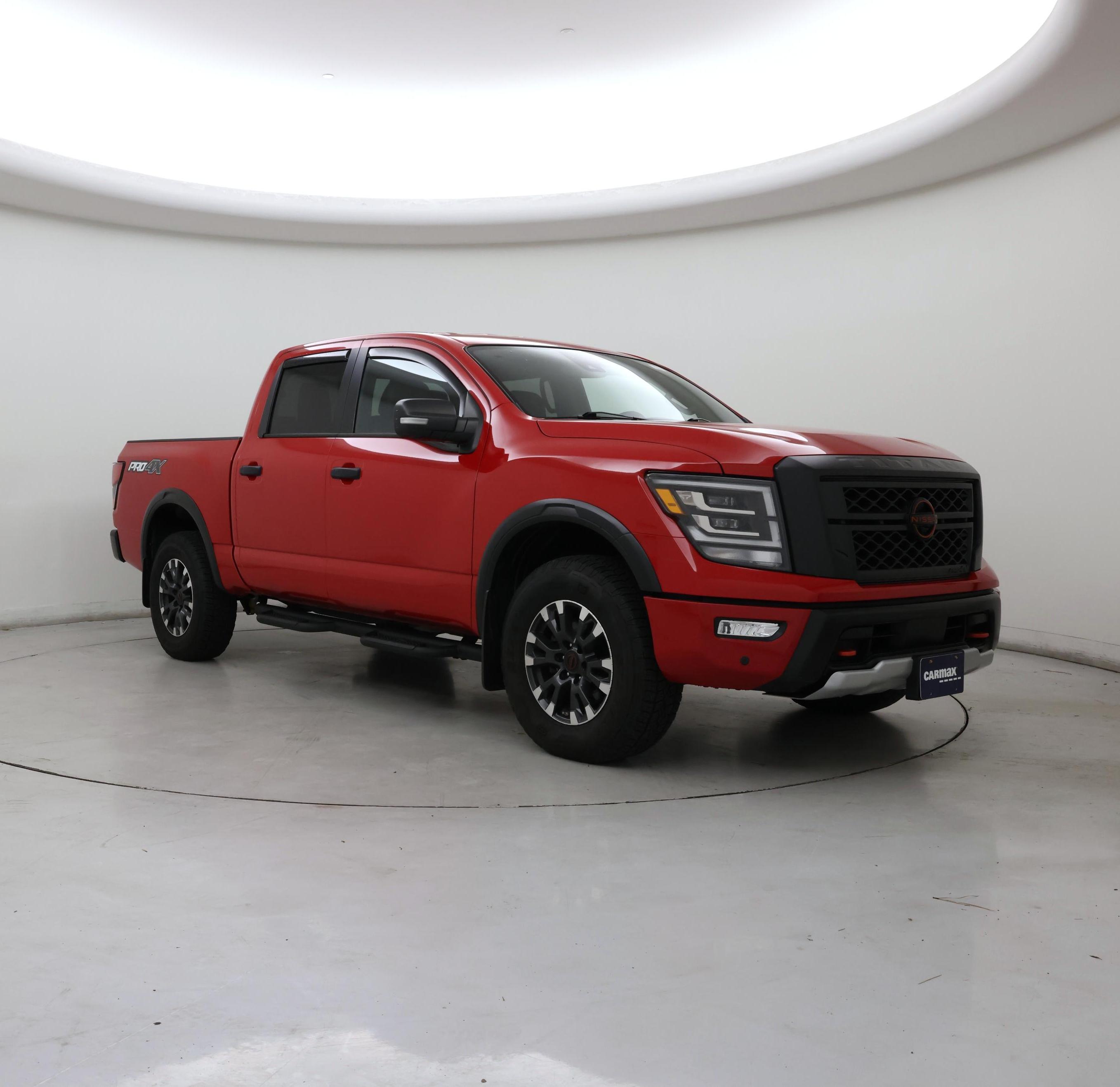 Red 2023 Nissan Titan Pickup Truck Four-Wheel Drive Automatic