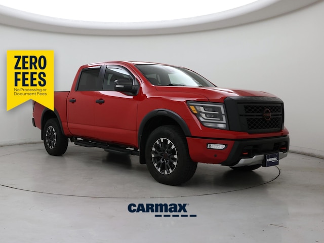 Red 2023 Nissan Titan Pickup Truck Four-Wheel Drive Automatic