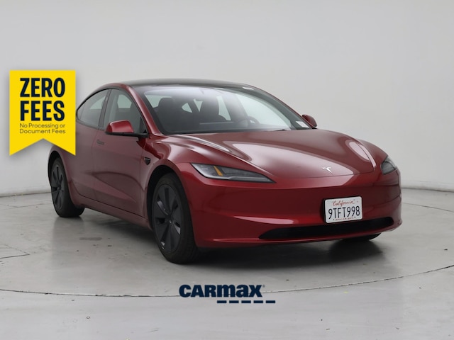 Red 2025 Tesla Model 3 Sedan Rear-Wheel Drive Automatic