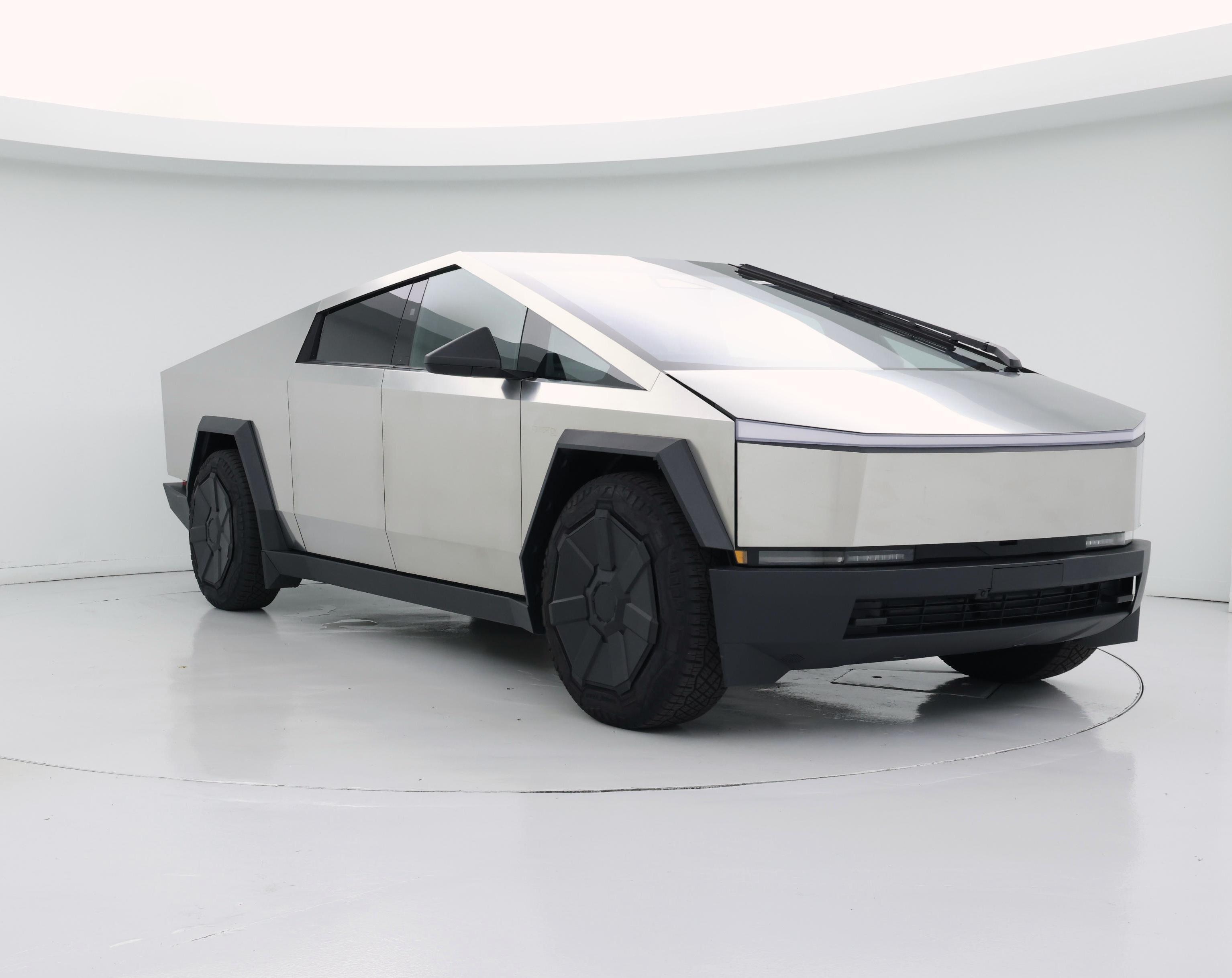 Silver 2024 Tesla Cybertruck Pickup Truck All-Wheel Drive Automatic