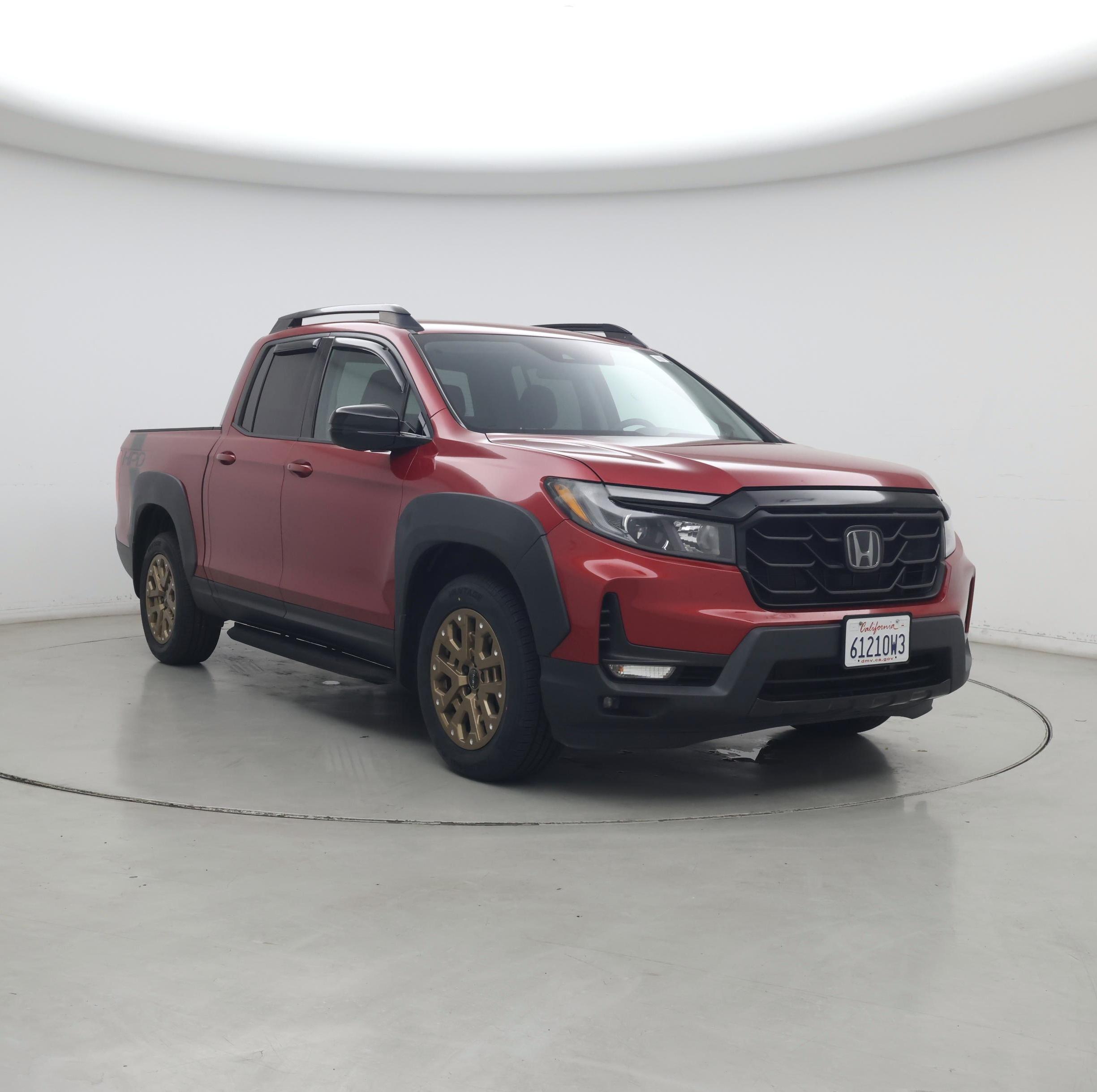 Red 2021 Honda Ridgeline Pickup Truck All-Wheel Drive Automatic