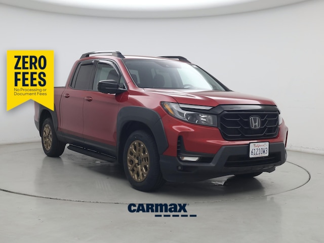 Red 2021 Honda Ridgeline Pickup Truck All-Wheel Drive Automatic