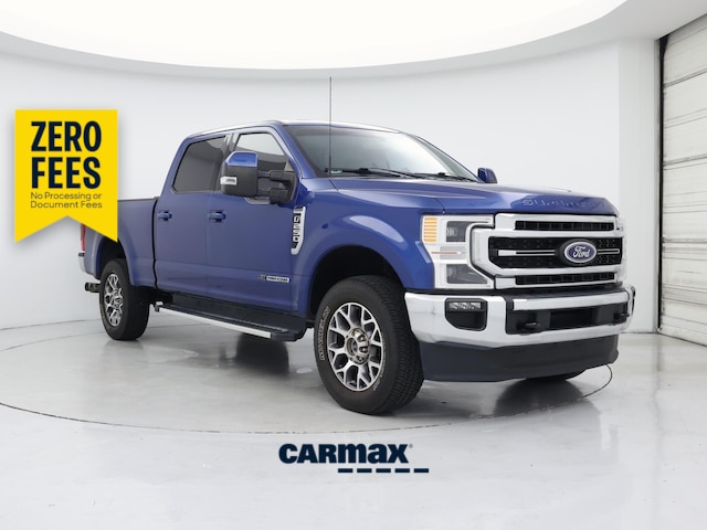 Blue 2022 Ford F-250 Super Duty Pickup Truck Four-Wheel Drive Automatic