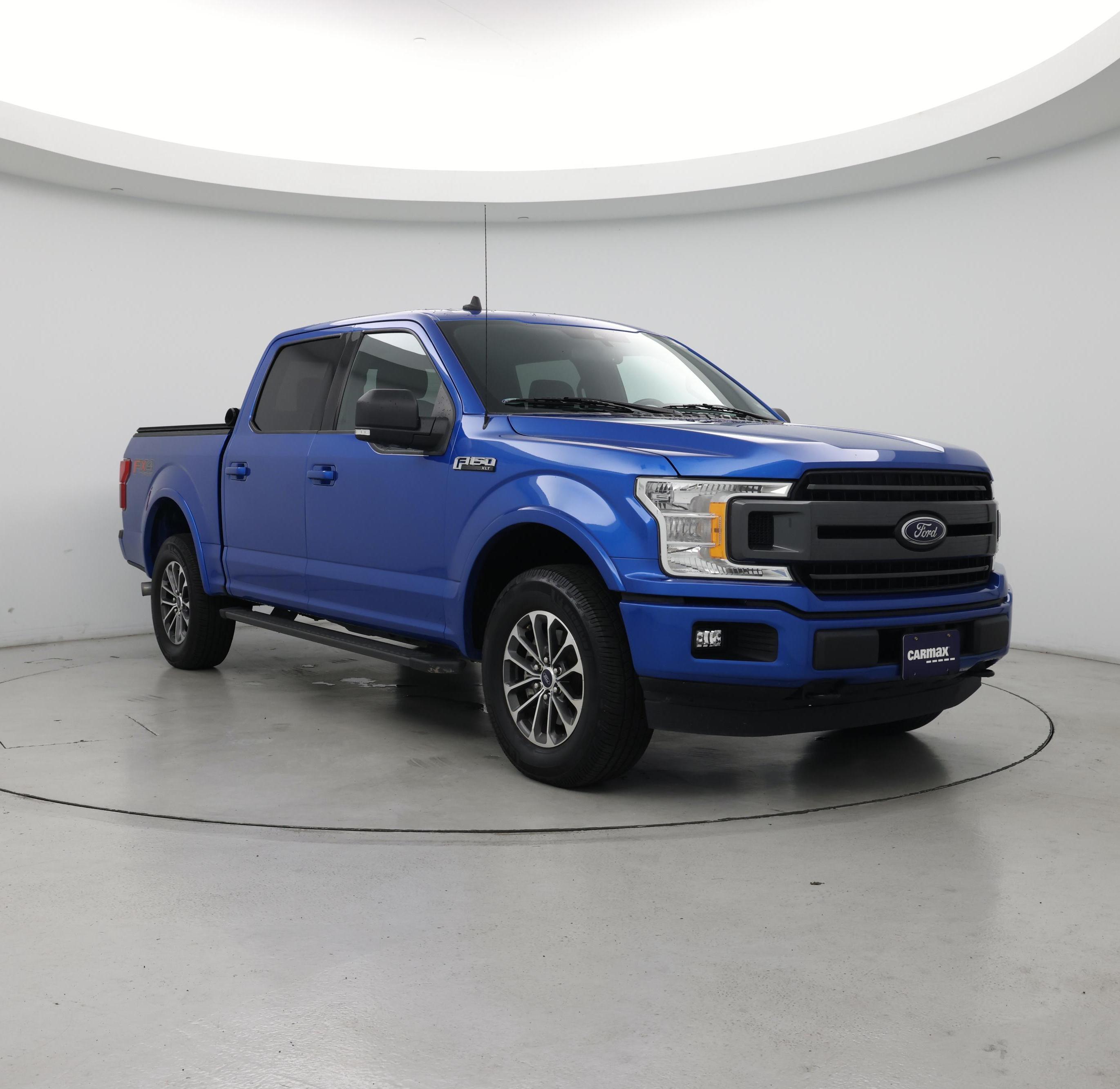 Blue 2020 Ford F-150 Pickup Truck Four-Wheel Drive Automatic