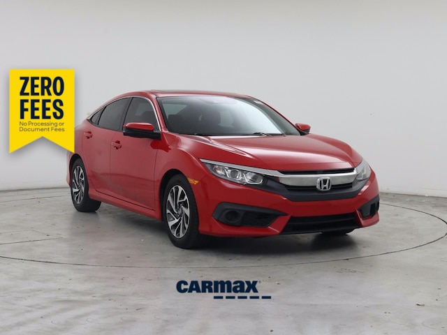 Red 2016 Honda Civic Sedan Front-Wheel Drive Automatic