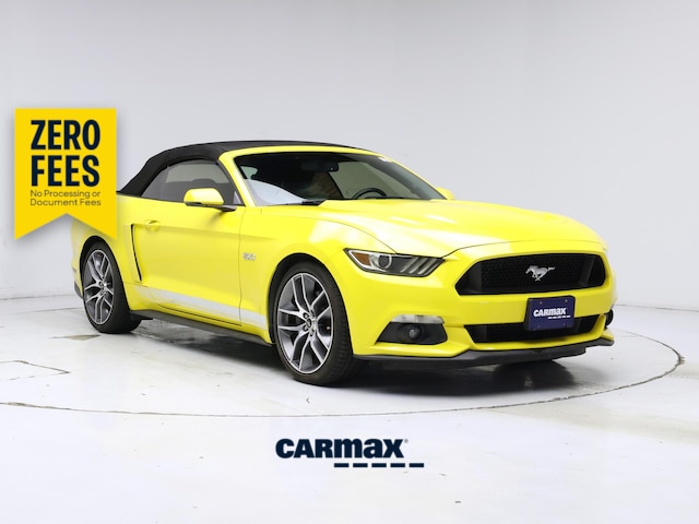 Yellow 2015 Ford Mustang Convertible Rear-Wheel Drive Manual