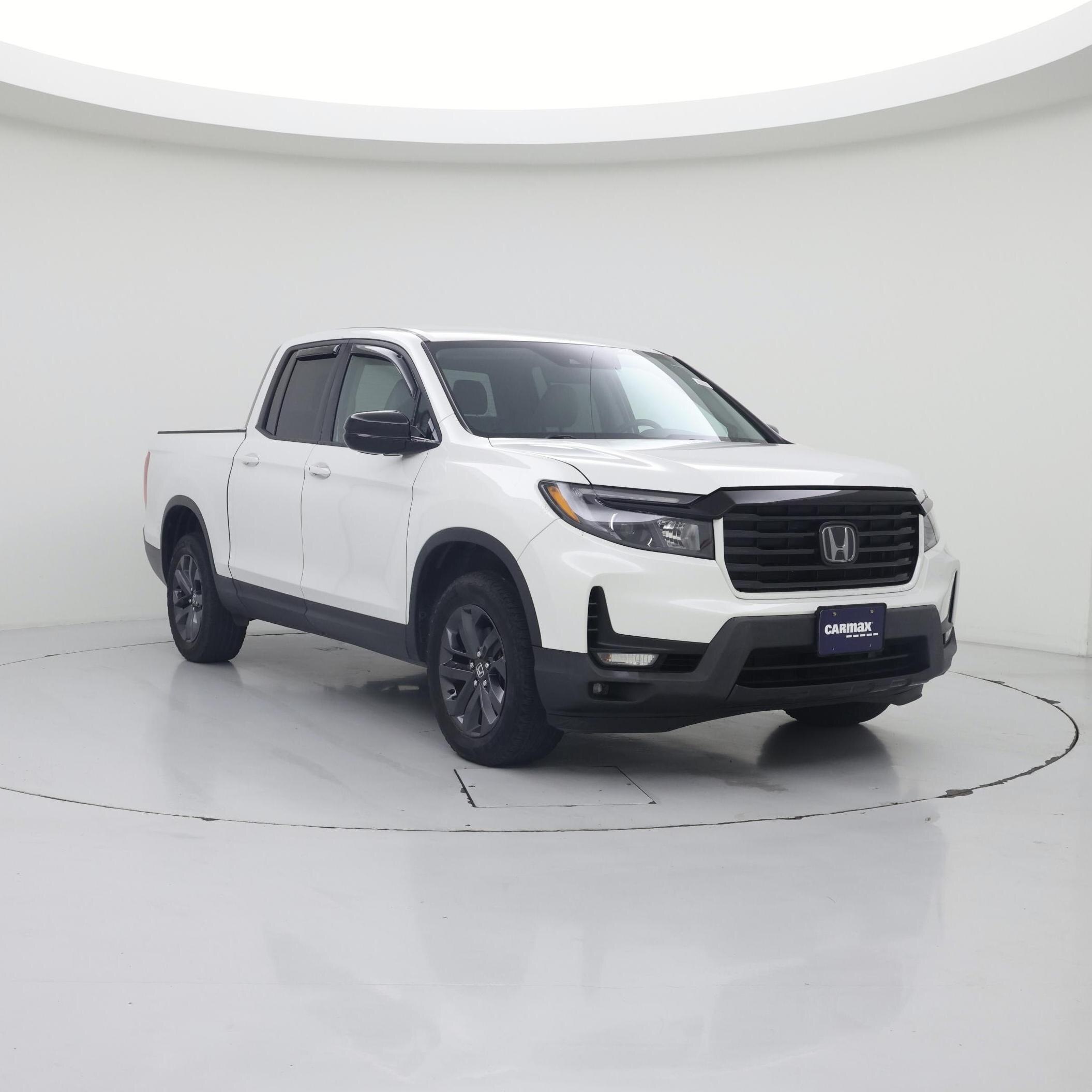 White 2021 Honda Ridgeline Pickup Truck All-Wheel Drive Automatic
