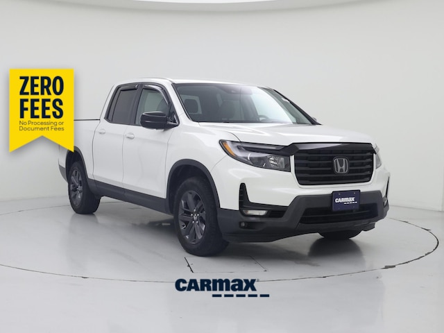 White 2021 Honda Ridgeline Pickup Truck All-Wheel Drive Automatic