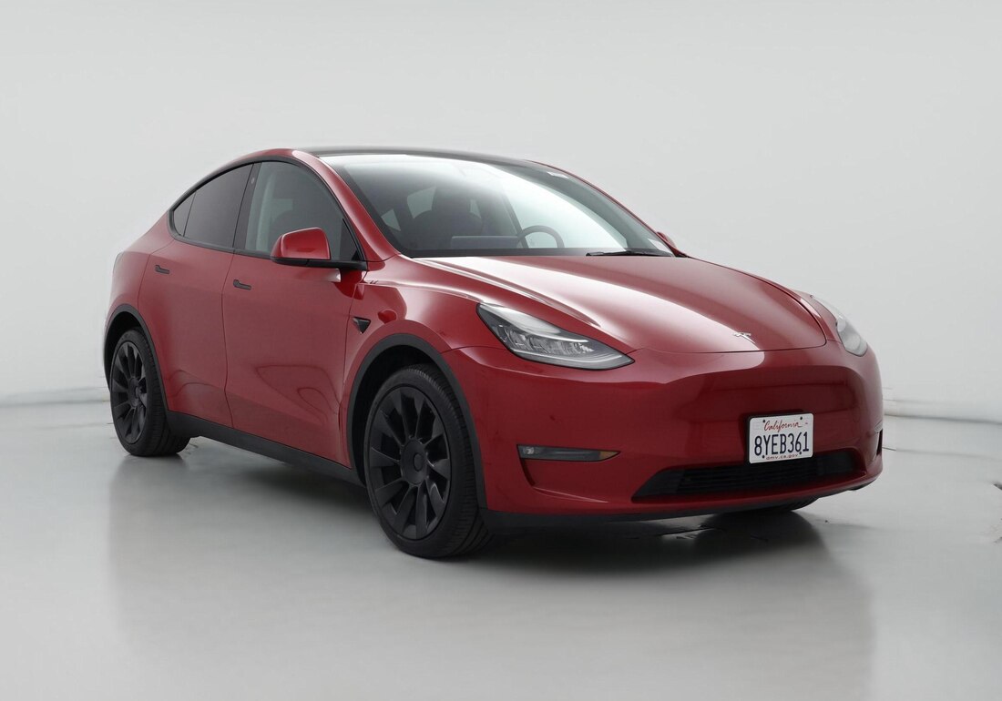 2021 Tesla Model Y Long Range All-Wheel Drive in Red — CarMax photo