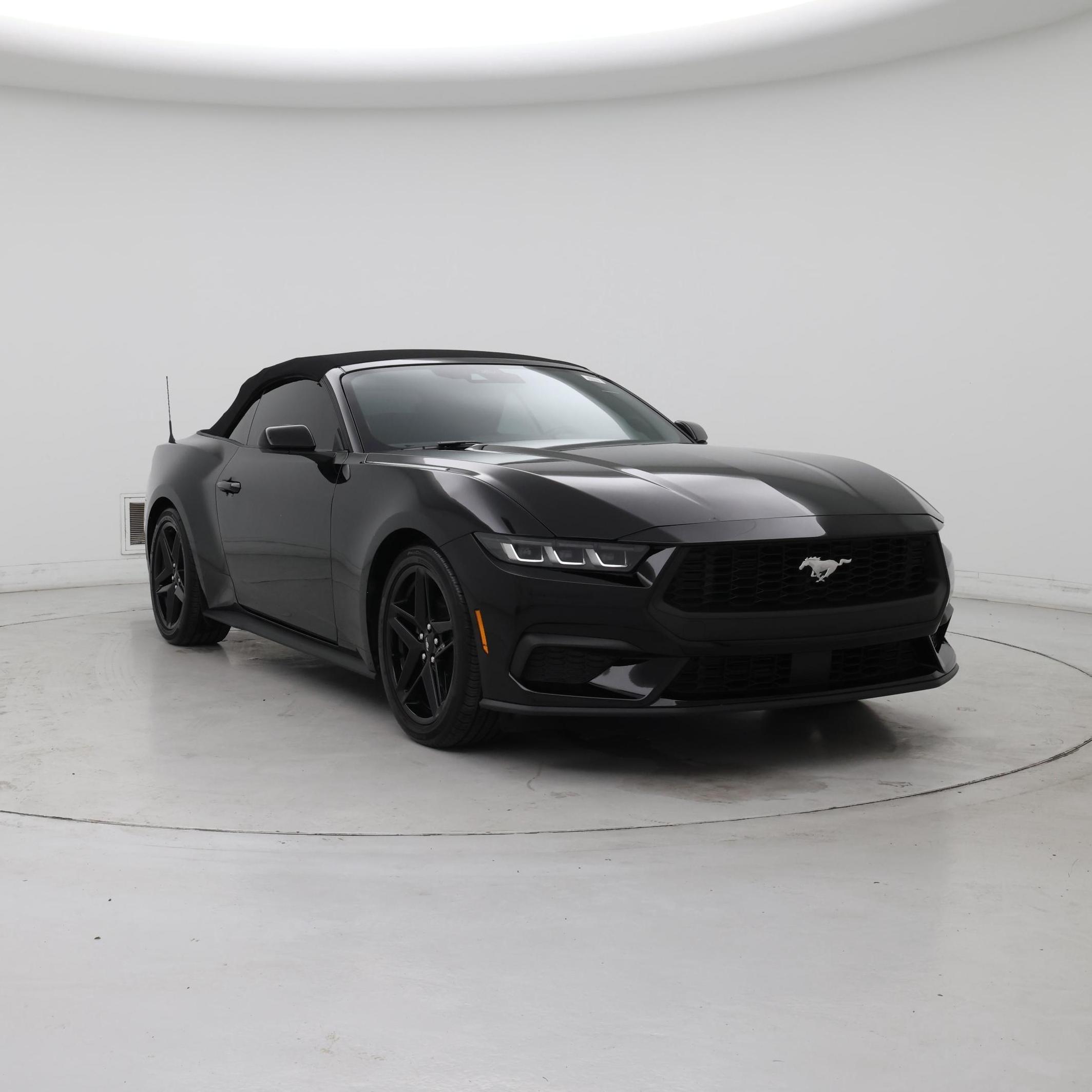 Black 2024 Ford Mustang Convertible Rear-Wheel Drive Automatic